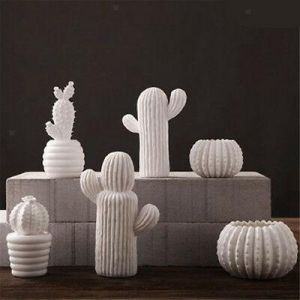    Cactus Figurine Home Decoration Accessories Ceramic Sculpture Crafts Decor
