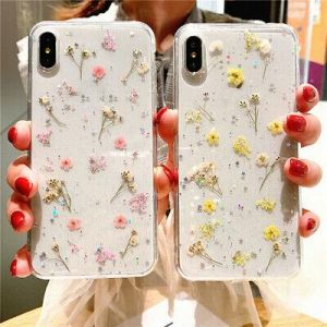 Fashion Life Style Phone Cases    Handmade Real Dried Pressed Flowers Phone Case For iPhone X XS MAX XR 8 7 6 01#