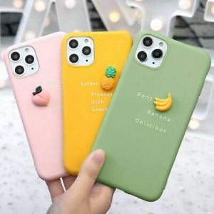    3D Relief Summer Fruit Phone Case Soft TPU Banana Strawberry Cover for iPhone 11